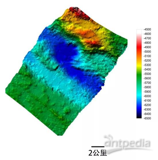 全海深多波束测深系统绘制的海底地形图（图/中科院声学所）