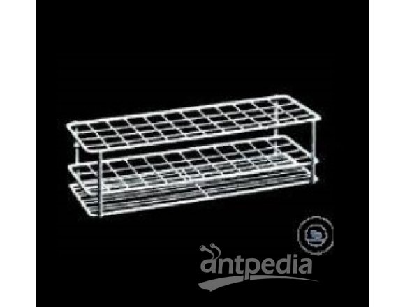 TEST TUBE RACKS, STAINLESS STEEL WIRE,  H. 70 MM, L. 223 MM, W. 50 MM, COMPARTMENT   SIZE 16 X 16 MM