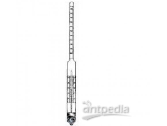 HYDROMETERS, COMPLETE SET OF 14 HYDROMETERS   PACKED IN VALVET-LINED CASE, TYP 20°C, WITH THERMOMET