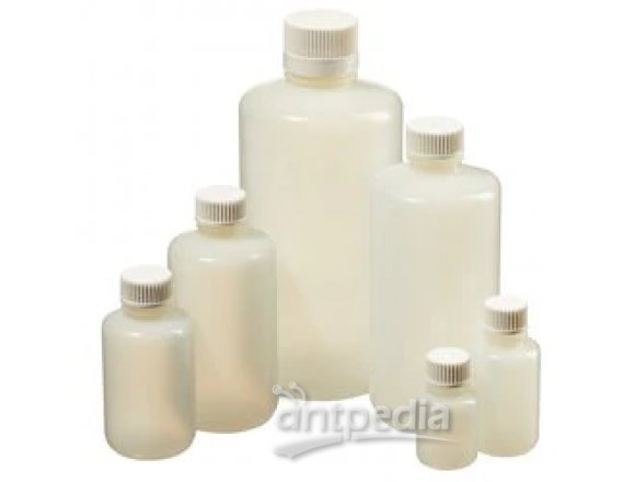 Thermo Scientific™ 342089-0001 Nalgene™ HDPE 带盖窄口包装瓶： 无菌、收缩薄膜托盘
