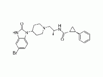 (1R,2R)-N-([S]-1-{4-[5-bromo-2-oxo-2,3-dihydro-1H-benzo(d)imidazol-1-yl]piperidin-1-yl}propan-2-yl)-2-phenylcyclopropanecarboxamide