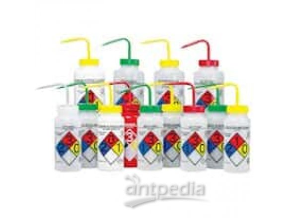 Bel-Art F12416-0002 GHS Labeled Safety-Vented Dichloromethane Wash Bottles; LDPE, 500 mL; 4/Pk