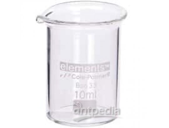 Cole-Parmer elements Low-Form Beaker, Glass, 800 mL, 6/pk