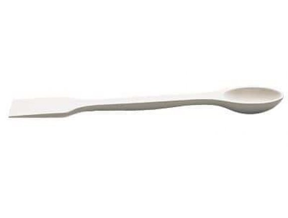 CoorsTek 60477 Glazed Porcelain Spoon/Spatula, 0.1 mL, 3-7/8" L; 1/Pk