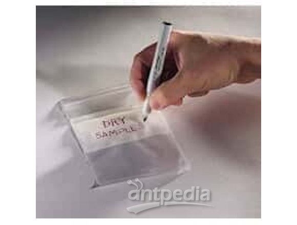 Zip-lip low-density polyethylene bag with white labeling area, 5" x 8"