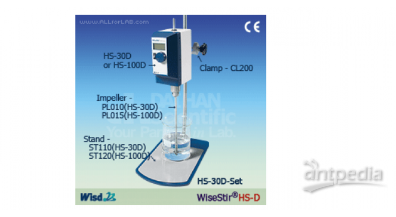 WiseStir(R)HS-D 数显顶置式电子搅拌器